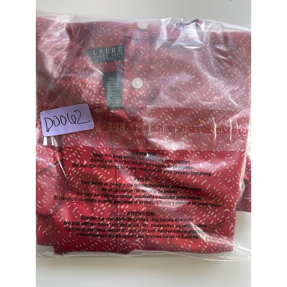 Lauren Ralf Lauren Women's Red Long Sleeve Blouse Size PM Petite Medium High-low - Picture 8 of 8